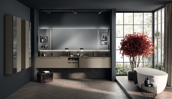 Modern Style Vanity Cabinet Wash Basin Bath Mirror Cabinet Dresser Makeup Top Led Hotel Bathroom Vanity