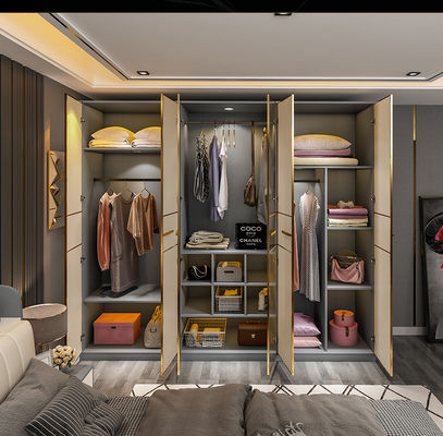 Luxury Led Light Walking Clothes Organizer Closet Storage Cabinet Wardrobe With Glass For Room