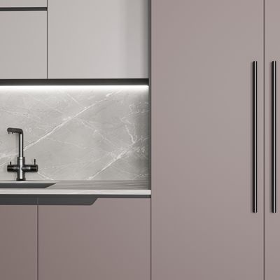 Free 3D Design Modern Custom Countertops PET Kitchen Cabinet