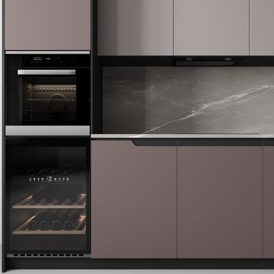 Free 3D Design Modern Custom Countertops PET Kitchen Cabinet