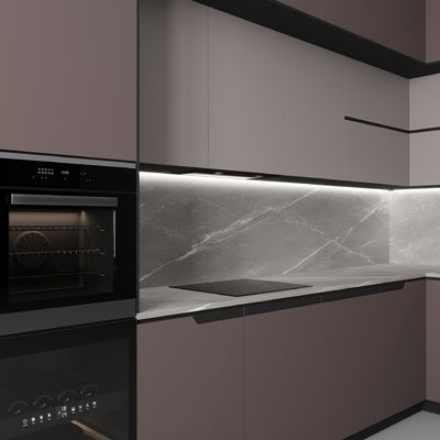 Free 3D Design Modern Custom Countertops PET Kitchen Cabinet