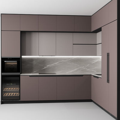 Free 3D Design Modern Custom Countertops PET Kitchen Cabinet
