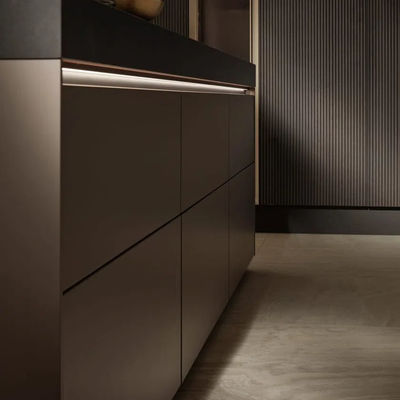 2024 New Custom Color Design Luxury Wood Veneer Kitchen Cabinet With Island Cupboards For Kitchen