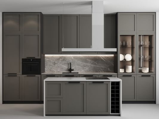 Ready to Assemble Modern Design Custom Island PVC Cabinet Kitchen Wood Cabinet Kitchen
