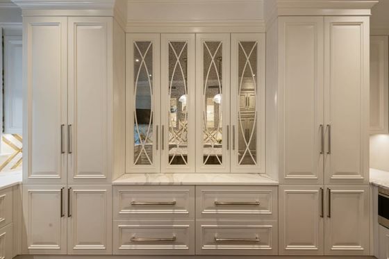 Classic White Rustic Style Solid Wood Kitchen Cabinet Organizer Custom Kitchen Cabinet With Handle