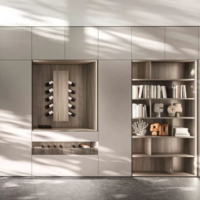 Contemporary Automatic Folding Particle Board Wood Storage Kitchen Cabinet With Soft Closing Drawers Cupboard