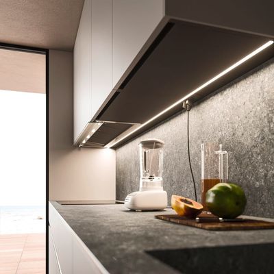Contemporary Automatic Folding Particle Board Wood Storage Kitchen Cabinet With Soft Closing Drawers Cupboard