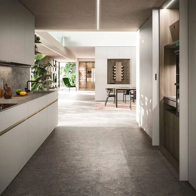 Contemporary Automatic Folding Particle Board Wood Storage Kitchen Cabinet With Soft Closing Drawers Cupboard