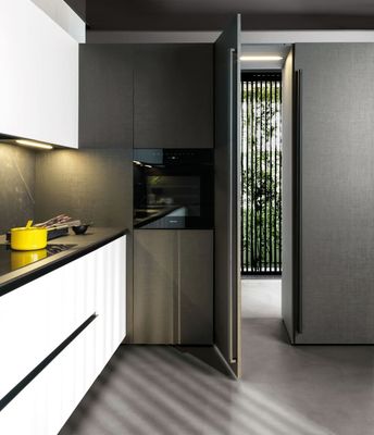 Custom Kitchen Cabinet Handleless Push Open Matt White Cupboard Lacquer Finish Kitchen Furniture