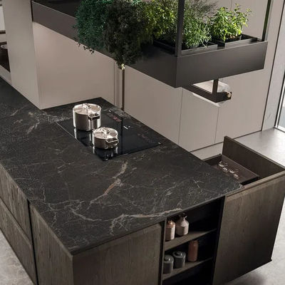 Wood Grain Kitchen Cabinet Furniture Kitchen Cabinet Full Set Customized Storage Kitchen Cabinet