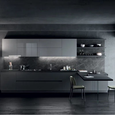 Modern Style Designs Melamine-faced Chipboard Kitchen Cabinets With Peninsula And Sink Custom Cabinets Kitchen