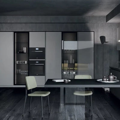 Modern Style Designs Melamine-faced Chipboard Kitchen Cabinets With Peninsula And Sink Custom Cabinets Kitchen