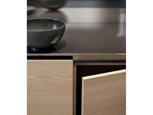 Modern Designs High End Affordable Custom Furniture Stainless Steel Melamine Kitchen Cabinets with LED Lighting