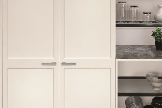 Custom Classic White Lacquered Aluminium Waterproof Residential Kitchen Cabinets For Indoor