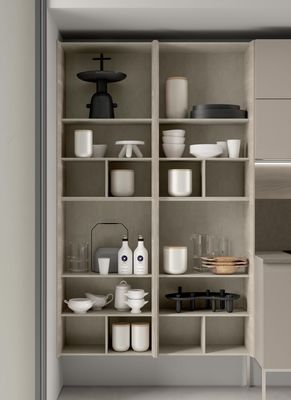 New Modular Structure Matt Wood And Aluminium Kitchen Cabinet Designs