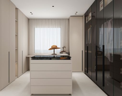 Whole House Furniture Customization Complete Modern Designs Wooden Melamine / Lacquer Modular Kitchen Cabinet