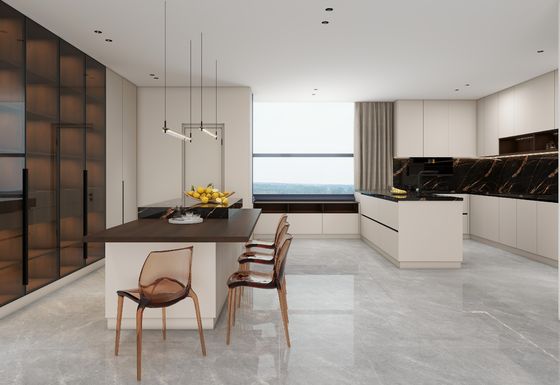 Whole House Furniture Customization Complete Modern Designs Wooden Melamine / Lacquer Modular Kitchen Cabinet