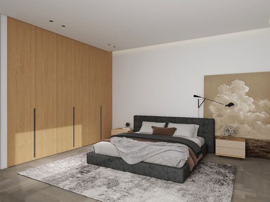 Whole House Furniture Customization Complete Modern Designs Wooden Melamine / Lacquer Modular Kitchen Cabinet