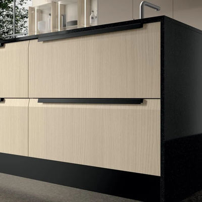 Modern Modular Kitchen Cupboard European Style PET Waterproof Kitchen Cabinets