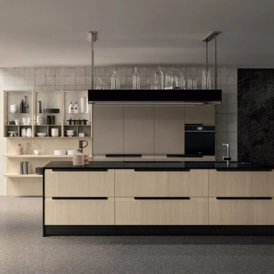 Modern Modular Kitchen Cupboard European Style PET Waterproof Kitchen Cabinets