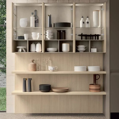 Modern Modular Kitchen Cupboard European Style PET Waterproof Kitchen Cabinets