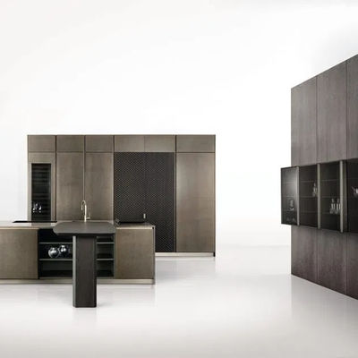 Classic European Aluminum Stainless Lacquer Granite Large Storage Kitchen Cabinet