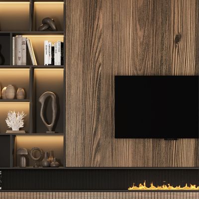Luxury Tv Cabinet Wooden Tv Cabinet With Fireplace Wall Unit Tv Cabinet Modern Design