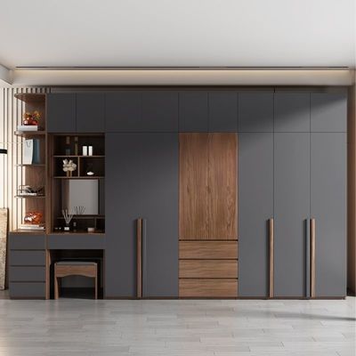 Bedroom Furniture Modern Melamine Plywood Wardrobe Closet Storage Wardrobe with Mirrors