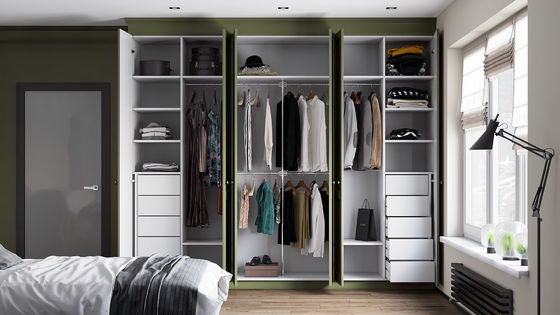 New Design Bedroom Furniture Wooden Lacquer Modern Simple Home Customized Wardrobe