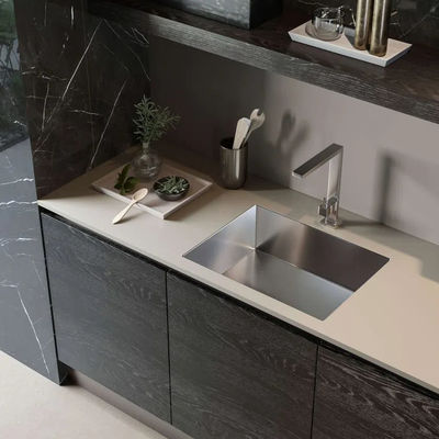 Custom Modern Modular Wood Grain Kitchen Cabinets Minimalist Style MDF Board Kitchen Cabinets