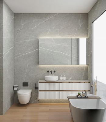 Modern Vanity Slate Countertop Pvc Toilet Bathroom Cabinet With Sink And Mirror