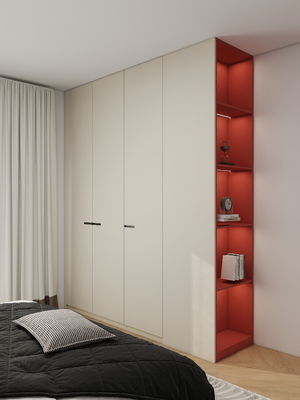 Modern Storage Bedroom Furniture Customized Closet Glass Door Walk In Wooden Wardrobe With Mirror