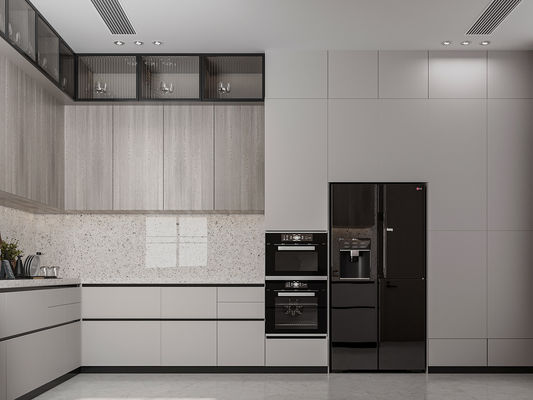 Modern Modular Kitchen Design Wooden Furniture Pvc Door Panel Economic Wood Kitchen Cabinet