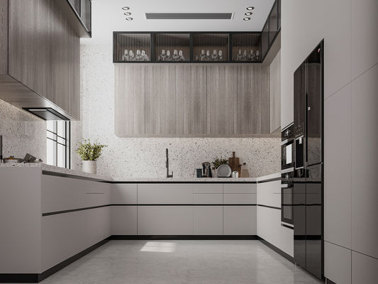 Modern Modular Kitchen Design Wooden Furniture Pvc Door Panel Economic Wood Kitchen Cabinet