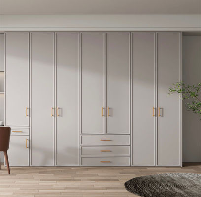 Modern Luxury French  White Clothes Wardrobes With Dressing Table Custom Bedroom Wooden Wardrobes With Mirror