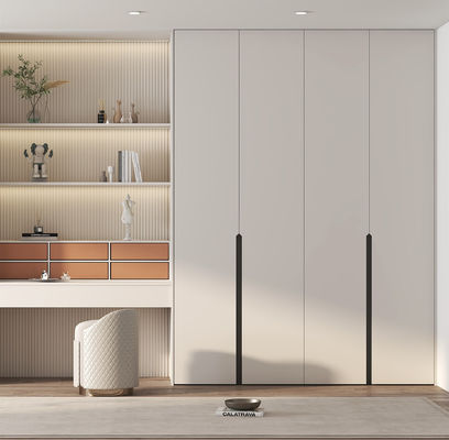 Modern Luxury French  White Clothes Wardrobes With Dressing Table Custom Bedroom Wooden Wardrobes With Mirror