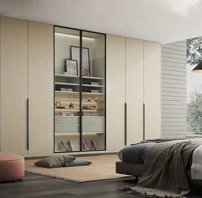 Modern Luxury French  White Clothes Wardrobes With Dressing Table Custom Bedroom Wooden Wardrobes With Mirror