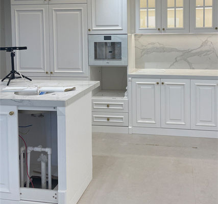 American Style Kitchen Storage Cupboard Cabinet Prefab Storage Solid Wood Kitchen Cabinet Factory Custom Made