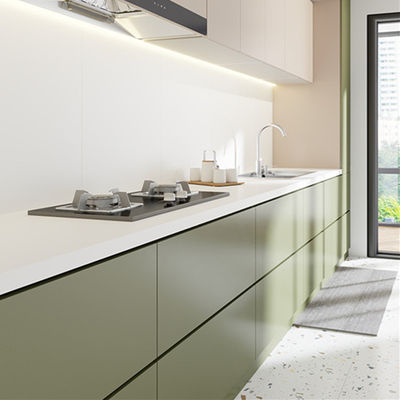 Customized Minimalist Quartz Stone Wooden Kitchen Cabinets