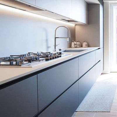 Customized Minimalist Quartz Stone Wooden Kitchen Cabinets