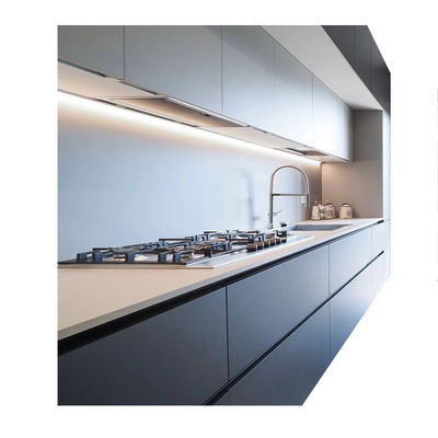 Customized Minimalist Quartz Stone Wooden Kitchen Cabinets