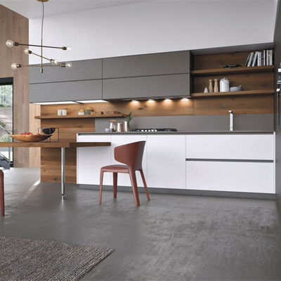 Contemporary Custom Particle Board Lacquer Kitchen Cabinet Residential Indoor Kitchen Cabinets For Hotel