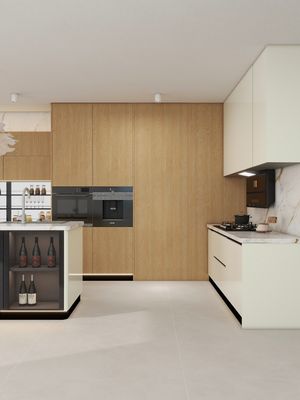 Smart Home And Kitchen Customized Modern Storage Furniture Eb Board Shaker Kitchen Cabinet For Hotel