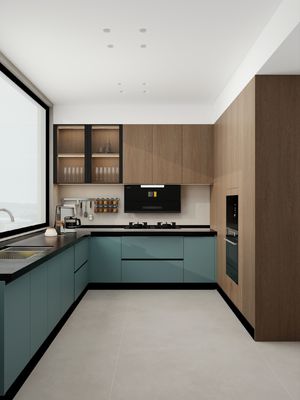 Modern Modular Designs Custom Islands And Countertop Wood Doors Melamine Kitchen Cabinet for Apartment