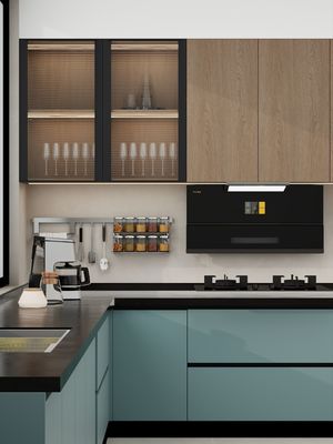 Modern Modular Designs Custom Islands And Countertop Wood Doors Melamine Kitchen Cabinet for Apartment