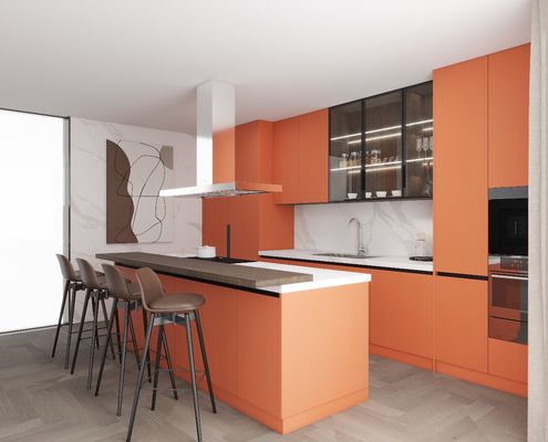 Modern Kitchen Cabinet Design Custom Shaker Kitchen Cabinet with Dining Island Wooden Kitchen Cabinet Set