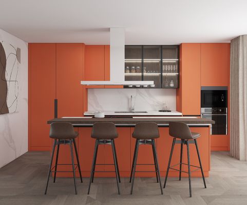 Modern Kitchen Cabinet Design Custom Shaker Kitchen Cabinet with Dining Island Wooden Kitchen Cabinet Set