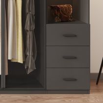 Custom Hotel Designer Modern Black Wardrobe Armoire Wood Wardrobe Closet Cabinet Wood Wardrobe