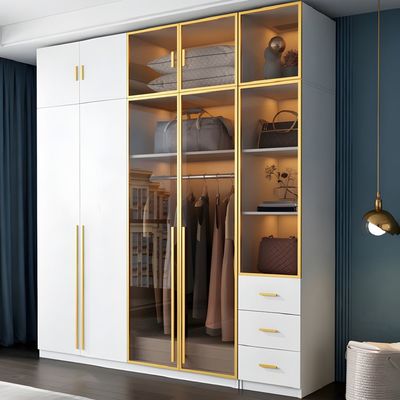 Storage Clothes Organizer Bedroom Wooden Combination Wardrobe Whit Soft Close Drawer