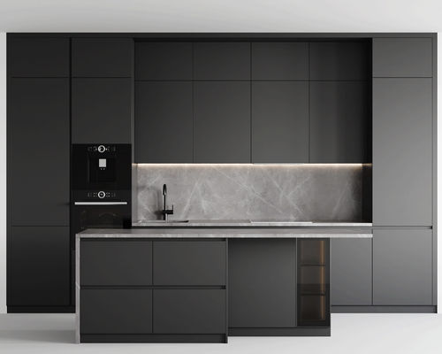 Customized Modern Modular Matte Lacquer Finish Kitchen Cabinet For Apartment